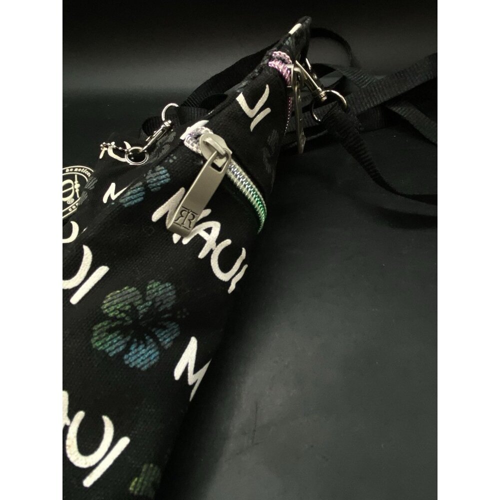 Maui Robin Ruth Purse Bag 2 Zipper Pockets HAWAII Size 8” Black Crossbody - Picture 3 of 8